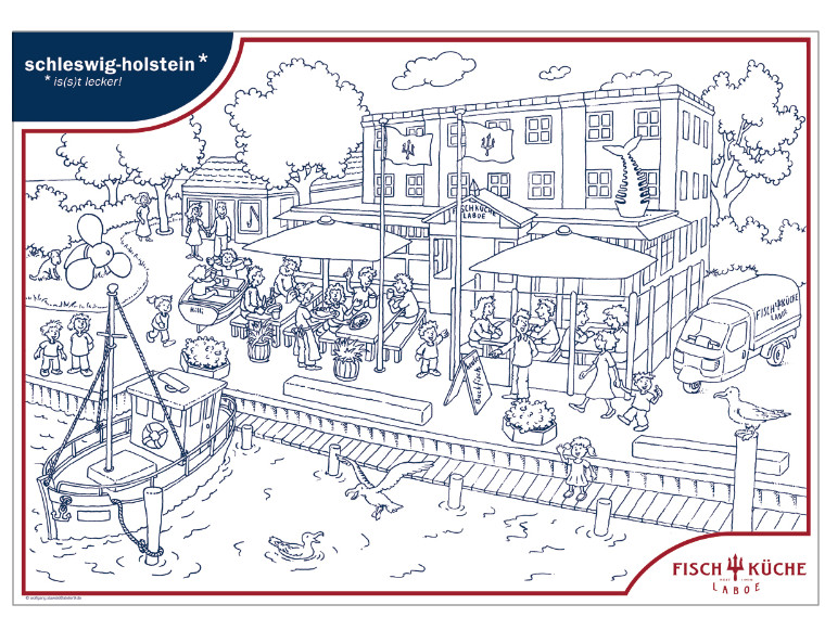 Ausmal-Tischset Fischk�che Laboe